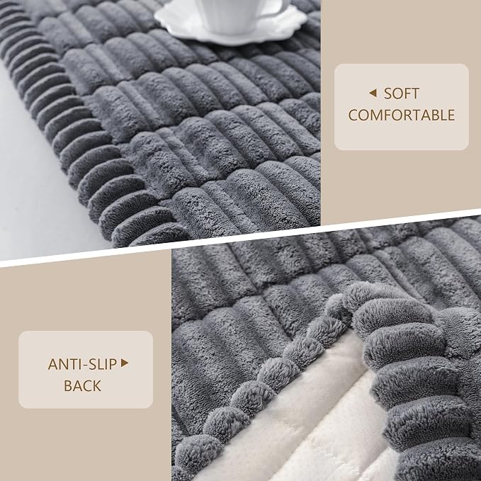 MEETSKY Couch Covers for 3 Cushion Sofa Pet Friendly, Non Slip Couch Cover for Dogs Washable, Soft Sofa Covers Couch Protector Covers, Dog Mat for Couches, Dark Grey, 27.6" x 82.7" - Image 3