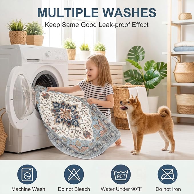 4PACK Washable Guinea Pig Pee Pads,Absorbent Reusable Guinea Pig Cage Liners,Waterproof,Leak-Proof & Non-Slip Potty Pads for Small Animals Rabbit Hamster Rat.(Gray Floral,24"x48") - Image 5