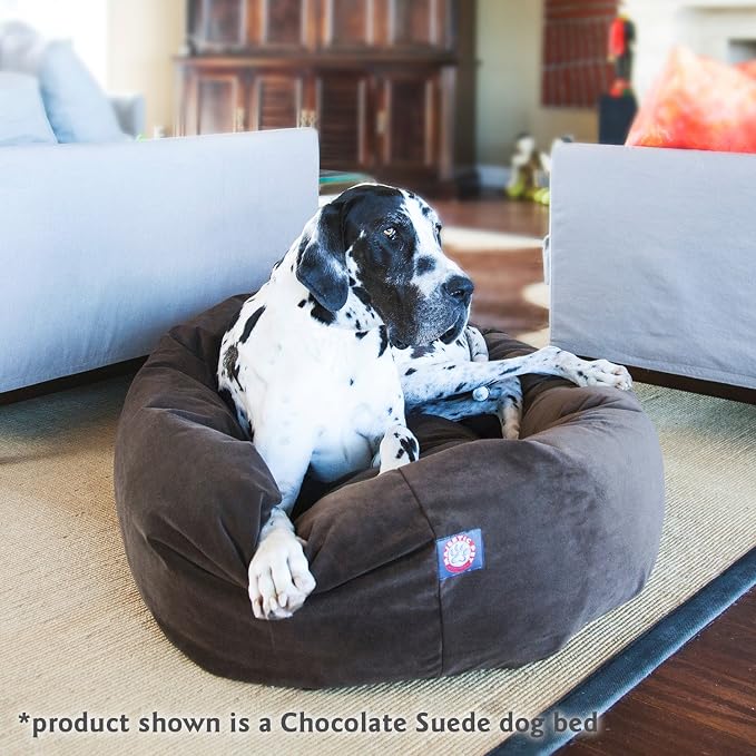 Majestic Pet 52 Inch Suede Calming Dog Bed Washable – Cozy Soft Round Dog Bed with Spine Support for Dogs to Rest Their Head - Fluffy Donut Dog Bed 52x35x11 (Inch) - Round Pet Bed X- Large – Sage - Image 7