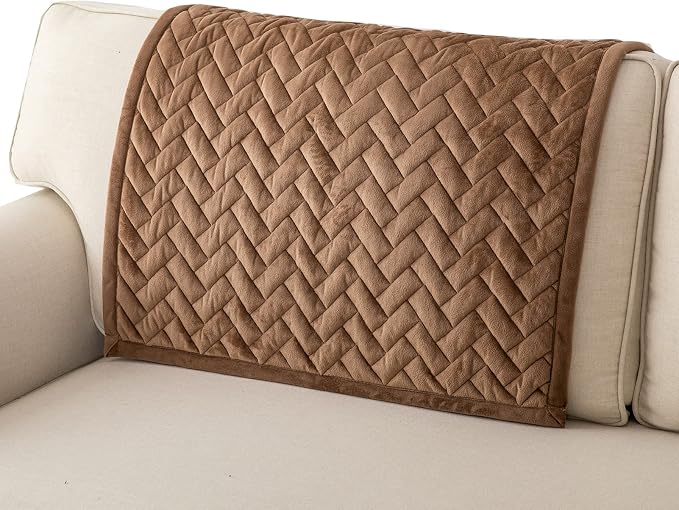 Eismodra Couch Cover,Sectional Couch Covers,Sofa Covers for 3 Cushion Couch,Anti-Slip Sofa Slipcovers for Dogs Cats Kids Loveseat Recliner L Shaped Armrest Backrest,Brown 36''x36''(Only 1 Piece) by Eismodra