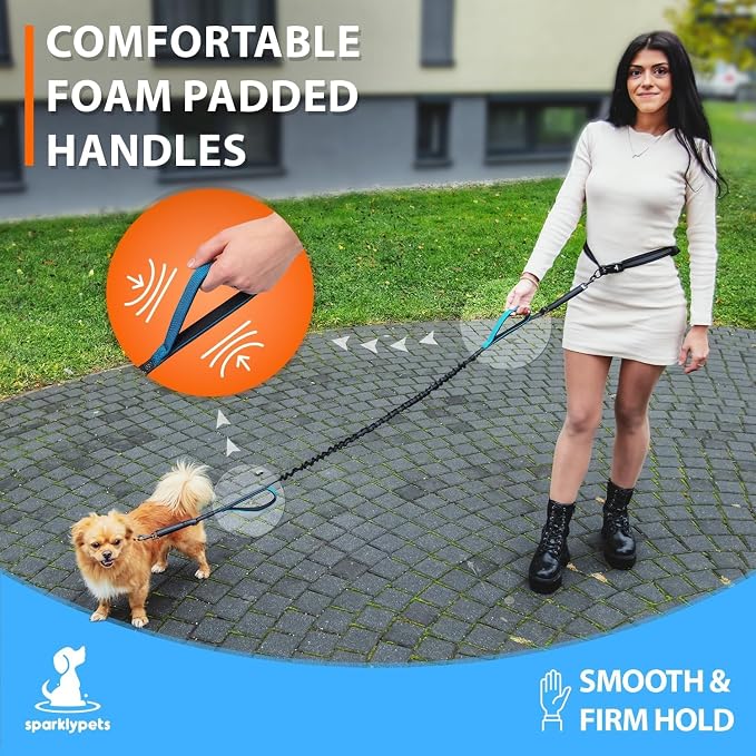 SparklyPets - Hands Free Dog Leash with Reflective Stitches - Waist Leash for Dog Walking, Hiking, Training, Jogging, Canicross, Running - for Small Dogs - Image 5