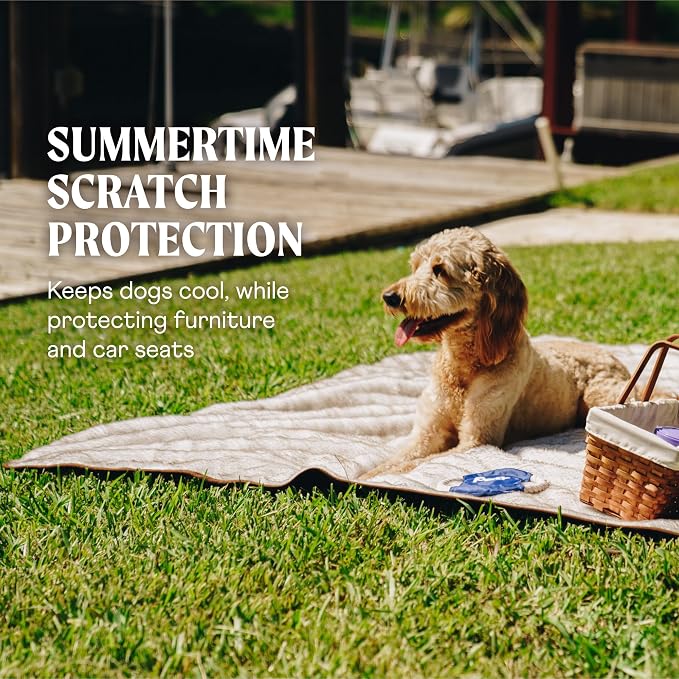 PAW BRANDS PupProtector Waterproof Throw Blanket, White/Brown, 60x50 | Waterproof, machine washable — protects couches, beds & car seats - Image 2