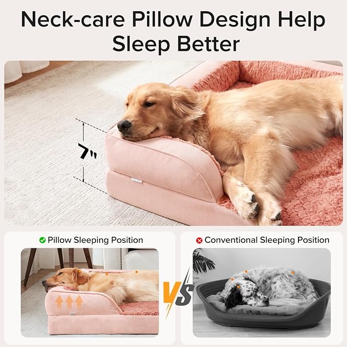 INVENHO Orthopedic Dog Beds Large Sized, XL Washable Dog Sofa with Egg-Crate Foam, Waterproof Lining and Non-Skid Bottom - Image 4