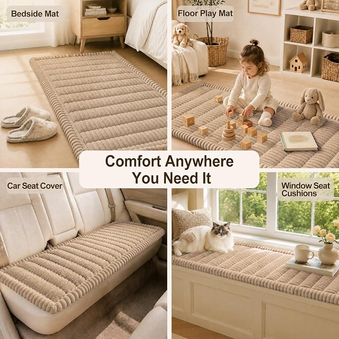 decorUhome Couch Cover for Dogs, Non Slip Fuzzy Thick Pet Sofa Protector | Pet Friendly, Machine Washable, Fits 3-Cushion Sofa, Protects Against Pet Hair & Daily Messes, Khaki, 27.6" x 70.9" - Image 9