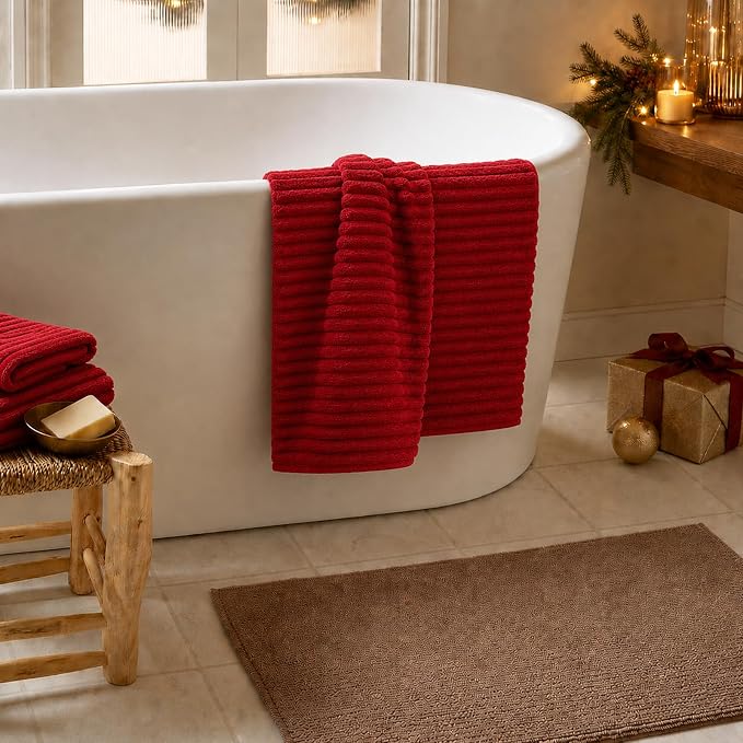 2 Piece Bath Sheets, 40"x80" Microfiber Bath Towels, Red | Extra-large size, Quick dry, Highly Absorbent, Lint Free，shower towels for bathroom gym spa，Big and Tall users - Image 2