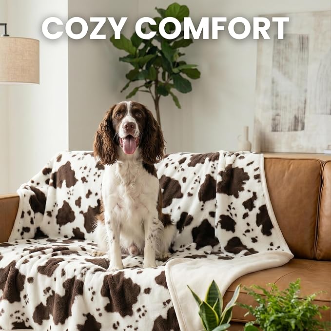 Waterproof Dog Blanket for Cats & Dogs, Washable Couch Cover, Reversible Furniture Protector Blanket, Large Soft Sherpa Fleece, Couch Protector, Pet Throw Blankets, 60" x 70" - Image 6