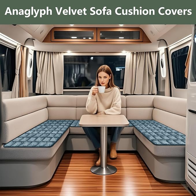Paw Cart Couch Cover Caravan Quilted Sofa Topper Greek Key Pattern Washable Non Slip Soft Pet Protector for Any Type of Couch (Dark Teal,W 35“ x D 35” 1 Piece) - Image 2
