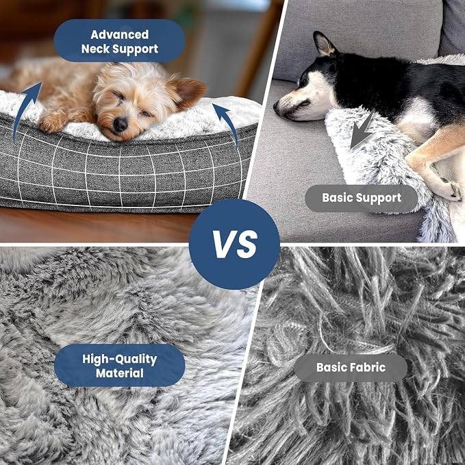 Calming Extra Large Dog Bed for Couch, 53 x 39.3 inch Removable Couch Cover for Dogs Washable, Non-Slip Fluffy Plush Dog Sofa Mat for Furniture Protector - Grey - Image 6