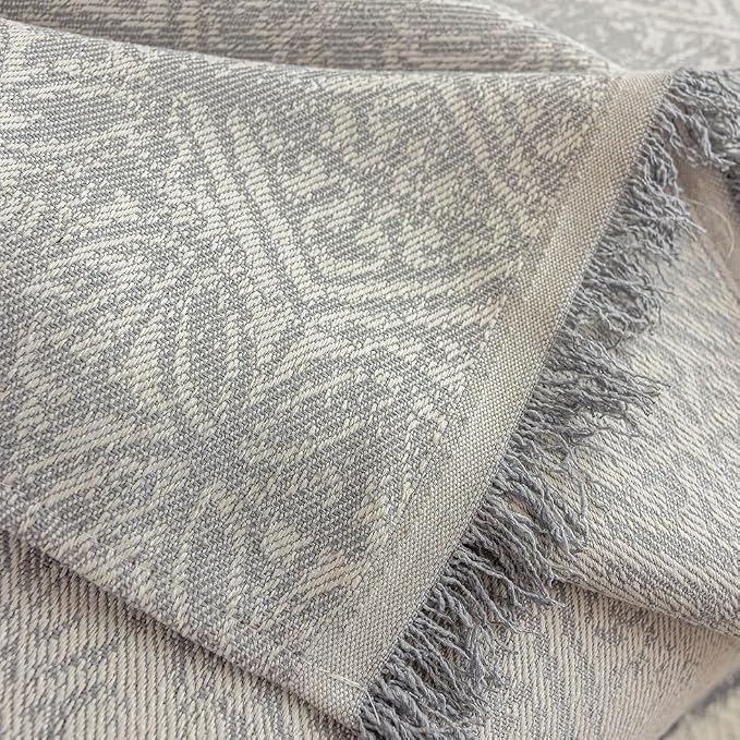 ROOMLIFE Gray Couch Cover Boho Sofa Covers for 3 Cushion Couch Washable, Furniture Protector Sofa Couch Cover for Dogs, Soft Breathable Sofa Slipcover, Couch Throw Blankets with Tassels 71''X134'' - Image 9