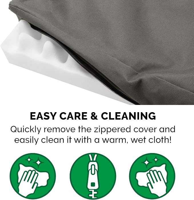 Furhaven Water-Resistant Orthopedic Dog Bed for Medium/Small Dogs w/ Removable Washable Cover, For Dogs Up to 35 lbs - Indoor/Outdoor Logo Print Oxford Polycanvas Mattress - Stone Gray, Medium - Image 8