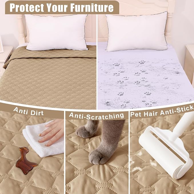 Smiry Waterproof Dog Bed Cover Blanket, Reversible Pet Blanket | Soft Reversible, Washable Leakproof Cats Dogs Couch Cover for Sofa, Couch, Furniture (82x82 Inch) - Image 4