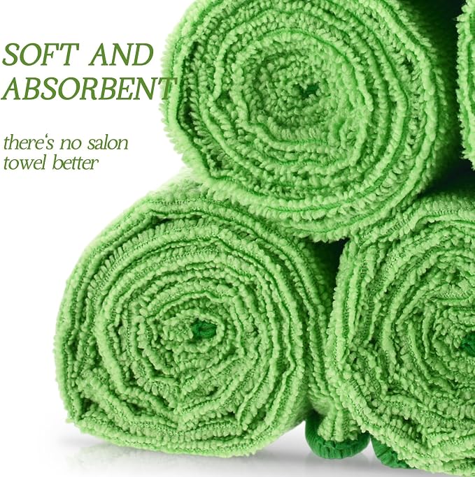 Shimeyao 40 Pack Bleach Proof Towels Microfiber Absorbent Resistant Hair Hand Towels Bulk Quick Dry for Barber Gym Bath Spa Shaving (Sage Green,16 x 29 Inch) - Image 3