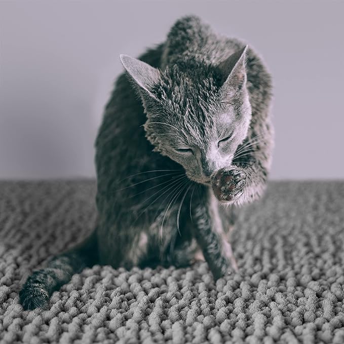 CatGuru Cat Litter Mat, Medium, Extra Large, XXL, Super Absorbent Litter Box Mat for Cats, Non Slip Trapping Mats, Machine Washable Kitty Trapping Pad, Cat Stuff (XXL, Grey/Standard) - Image 5