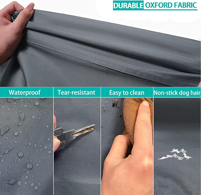 Dog Bed Cover 41L x 27W x 4H Inch,Heavy Duty Durable Waterproof Fluffy Soft Short Plush Replacement Dog Bed Covers,Washable Removable Pet Bed Mattress Cover with Zipper.Grey,Cover Only. - Image 3
