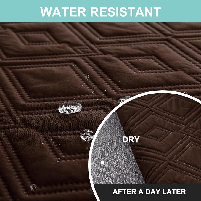 Genina Waterproof L Chaise Sectional Cover for Kids Pets (Chocolate, Small) | Reversible Design,Anti-Slip Fit,Blocks Pet Hair and Scratches,Stain-Resistant & Easy Install,Machine Washable - Image 2