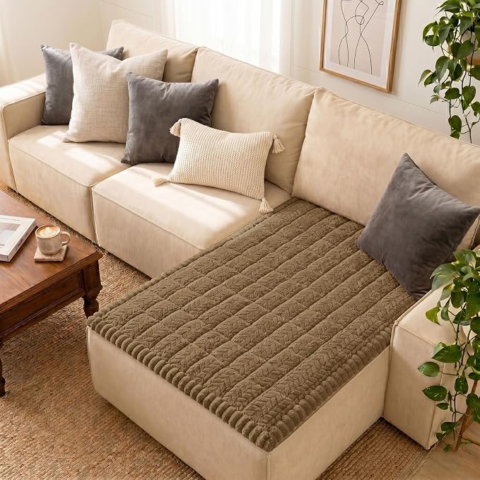 Smiry Couch Cover for Dogs, Non Slip Fuzzy Pet Sofa Covers Washable | Sofa Slipcovers for 3 Cushion Couch, Soft Thick Furniture Protector for Cats Dogs, Against Fur, Dirt, Scratch (43"x82.7") by Smiry