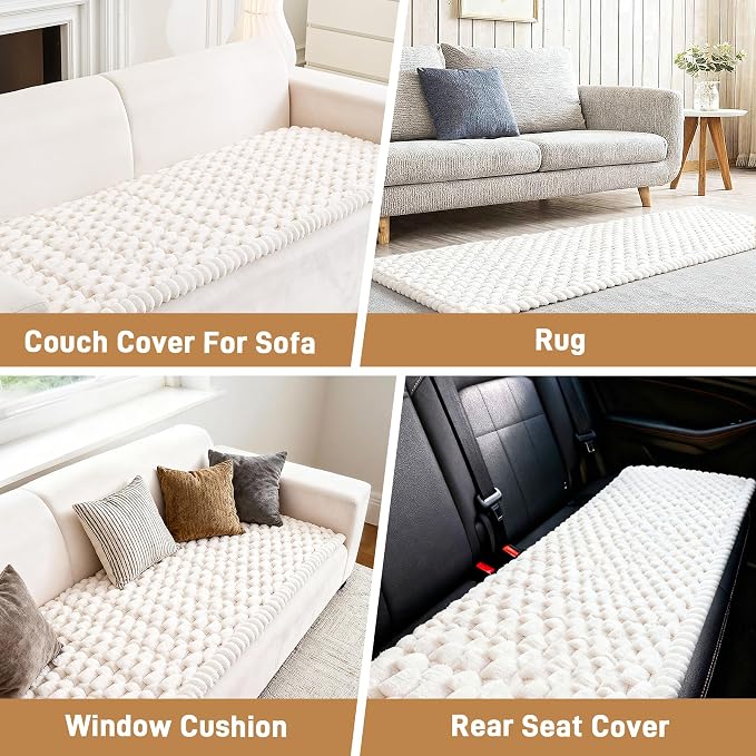 Plush Couch Cover for Dogs – Non Slip Pet Sofa Protector, Ultra Soft Washable Couch Cover for Pets, Anti-Slip Backing Furniture Protector for Cats & Dogs, Fits Standard & L-Shape Sofas (3 Sizes) - Image 3