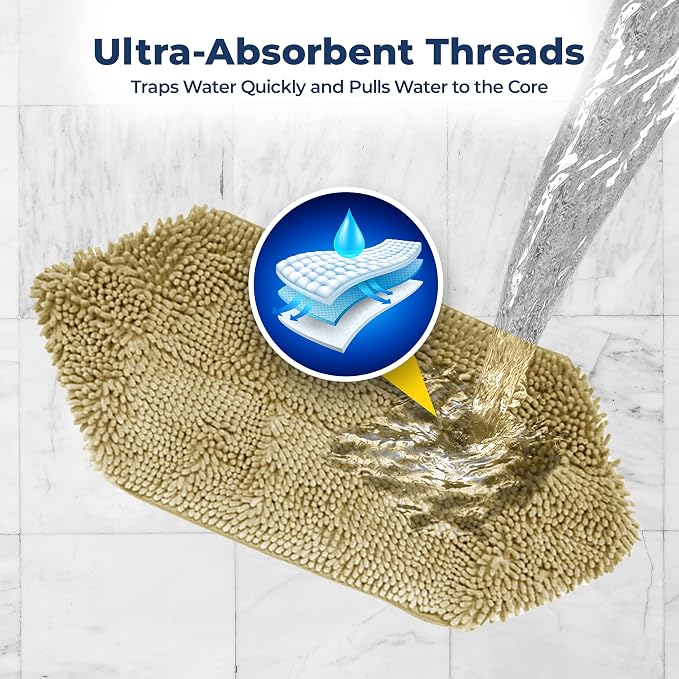 Muddy Mat® Doggy Dryer, Highly Absorbent Microfiber Washable Dog Shammy, Quick Drying Towel Absorber, Extra Soft Plush Wrap Chenille Bath Towels to Dry Soggy Large Pets & Small Puppy - Beige - Image 3
