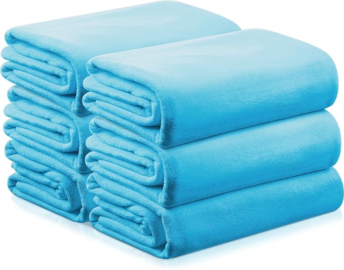 Mixweer 6 Pcs Oversized Bath Towels, 40 x 80 Inch Giant Microfiber Jumbo Bath Sheets Soft Bathroom Microfiber Quick Dry Absorbent Shower Towels for Spa Camping Beach(Lake Blue) - Image 2