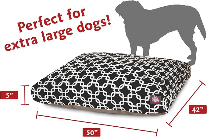 Black Links Extra Large Rectangle Indoor Outdoor Pet Dog Bed With Removable Washable Cover By Majestic Pet Products - Image 3