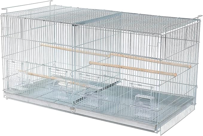 Combo: Large NO Rust Stainless Galvanized Stack and Lock Double Breeder Cage Bird Breeding Cage with Removable Center Divider Side Nest Box Doors Removabel Rolling Stand - Image 7