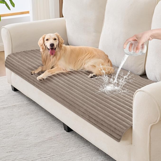 100% Waterproof Couch Covers for Dogs, 35"×63" Washable Couch Cover, Non Slip Sectional Couch Covers for 3 Cushion Sofa Cover Pet Friendly, Cat and Dog Couch Bed Cover-Khaki by Unknown