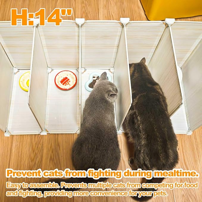 Cat Feeding,Kitty Food Bowls Splash Guard,Food Bowl for Cats Feeding Partition and Spill Guard for Separate Meals for Cats,5-Compartment Divider,Easy to Clean.(Not Including Cat Bowls) - Image 2