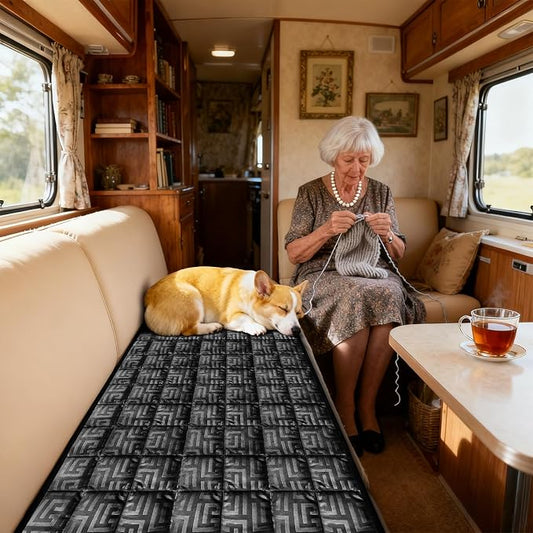 Paw Cart Couch Cover Caravan Quilted Sofa Topper Greek Key Pattern Washable Non Slip Soft Pet Protector for Any Type of Couch (Black,W 94“ x D 28” 1 Piece) by ZYXFYY