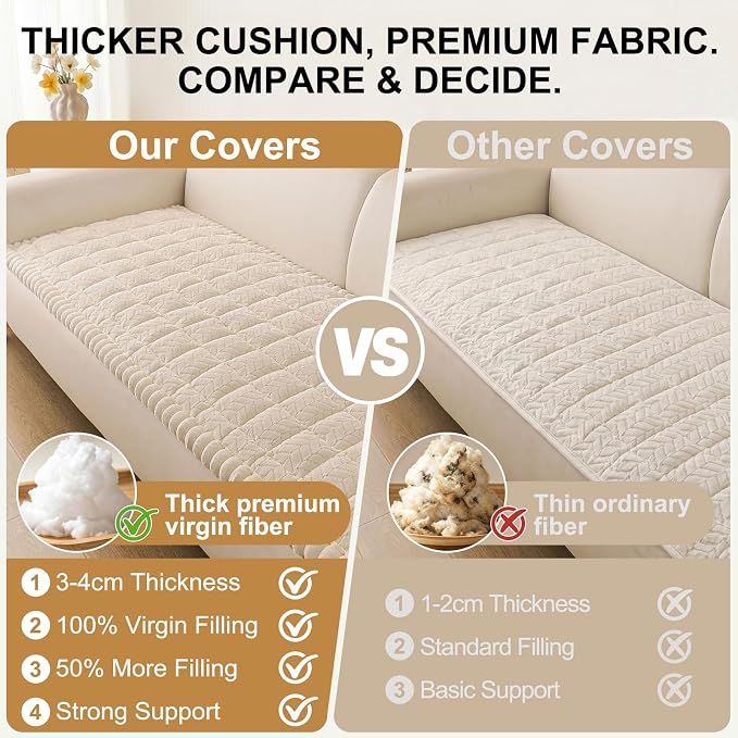 Smiry Couch Cover for Dogs, Non Slip Fuzzy Pet Sofa Covers Washable | Sofa Slipcovers for 3 Cushion Couch, Soft Thick Furniture Protector for Cats Dogs, Against Fur, Dirt, Scratch (35.4"x70.9") - Image 4
