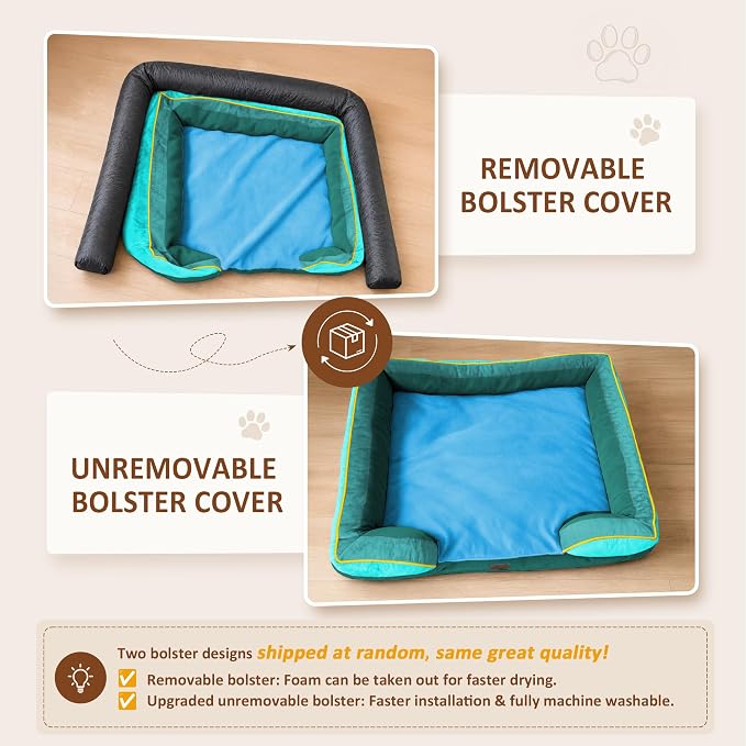 Comfort Expression Orthopedic Dog Bed for Extra Large Dogs with Bolster | Waterproof Dog Couch Bed with Washable Cover & Non-Slip Bottom, Supportive Egg Crate Foam XL Pet Bed, 42x30 Inch - Image 6