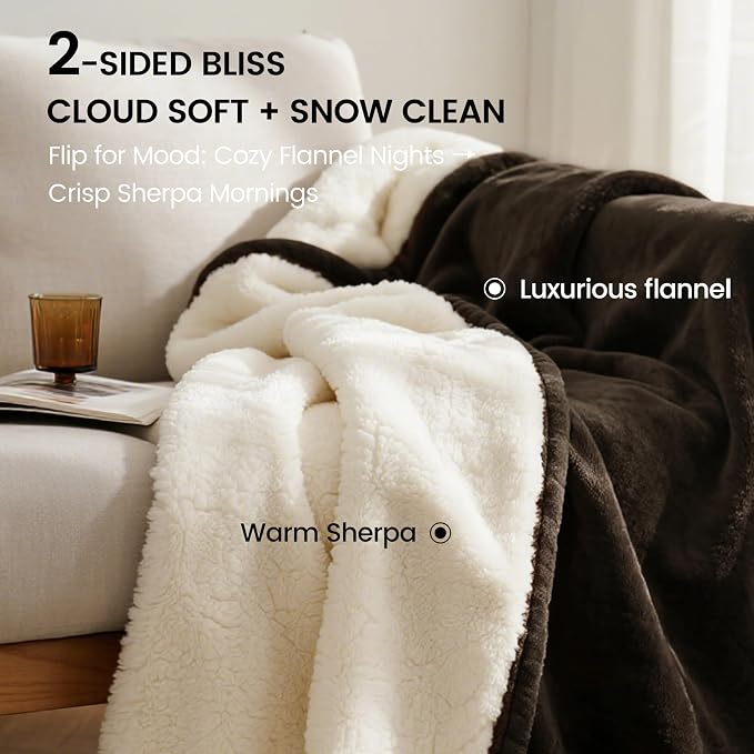 gogobunny Waterproof Bed Blanket, Reversible Sherpa Fleece Throw Blanket for Dog Puppy Cat, Furniture Cover Protects Bed Couch Sofa from Liquid Pee and Pet Fur (Dark Brown, 60x80 inches) - Image 7