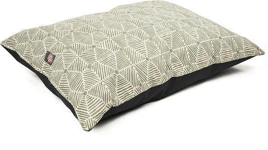 Majestic Pet Rectangle Large Dog Bed Washable – Non Slip Comfy Pet Bed – Dog Crate Bed Super Value Pillow Dog Bed – Dog Kennel Bed for Sleeping - Dog Bed Large Breed 46 x 35 Inch – Charlie Beige by MajesticPet