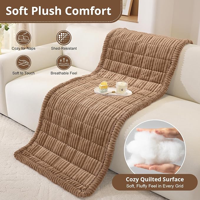 OstepDecor Couch Cover for Dogs, Washable Non Slip Sofa Cover for Pets, Soft Couch Covers for Sofa, Loveseat and Sectional, Furniture Protector Against Pet Hair & Scratches (35.4" x 82.7", Brown) - Image 6