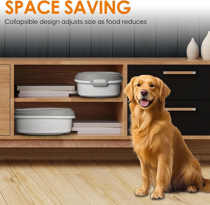 HOYTAMDAR 28-30Lbs Dog Food Storage Container, Collapsible Dog Food Container with Lid,Multifunctional Pet Food Storage Container for Dog,Cat,Rice,Flour,Pet Food Scoop and Small Container - Image 6