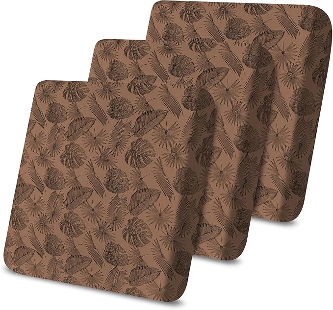 molasofa Leather Look Couch Cushion Covers, Stretch Sofa Cushion Covers for Sectional Armchair Loveseat Protector, Replacement Seat Cushion Slipcovers, Machine Washable (3 Cushion Sofa, Brown Leaf) by Molasofa