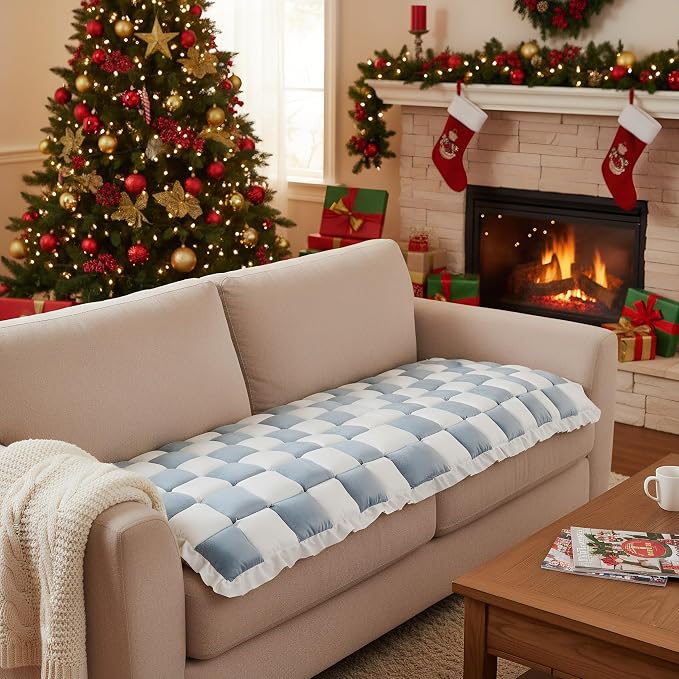 LiveGo Couch Cover for Dogs Washable, Sofa Cover Protector, Couch Covers for 3 Cushion Couch Sofa Pet Friendly, Soft, Non Slip (Blue-Gray, 70x150 cm / 27.6x59.06 in) by LiveGo