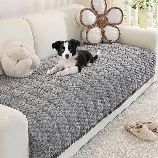 Royhom Couch Cover for Dogs Washable，Non Slip Sofa Protector for Pets | Durable & Easy Care, Soft Furniture Cover for Leather & Fabric Couches Against Claws, Spills & Fur, 35.4x63 Inch, Grey by Royhom