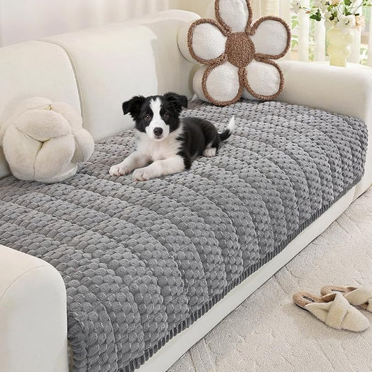 Royhom Couch Cover for Dogs Washable，Non Slip Sofa Protector for Pets | Durable & Easy Care, Soft Furniture Cover for Leather & Fabric Couches Against Claws, Spills & Fur, 35.4x47.2 Inch, Grey by Royhom