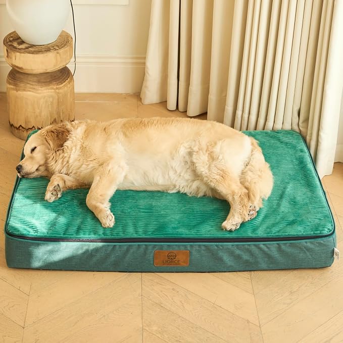 LIORCE Orthopedic Memory Foam XXL Dog Bed - 6" Thick Beds for Extra Large Sized Dog - Waterproof Removable Washable Cover & Wrap-Around Zipper - Ultimate Comfort & Easy Maintenance, Green - Image 6