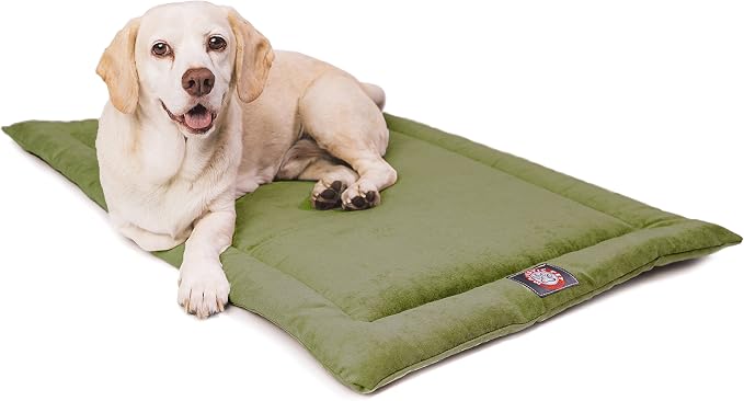 Majestic Pet Dog Crate Mat - Machine Washable Soft Plush Pet Bed Pad for Crates & Kennels | USA Crafted | 42"x26" Villa Fern by MajesticPet