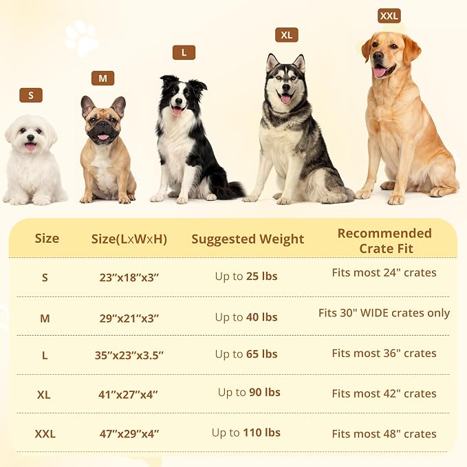 EGOHOME Extra Large Dog Bed, Shredded Memory Foam, Washable, Non-Slip | Balanced Support Foam, CertiPUR-US, Removable Washable Cover, Rose Velvet, Dog Crate Bed & Kennel Pad, 47 x 29 Inch, Beige - Image 6