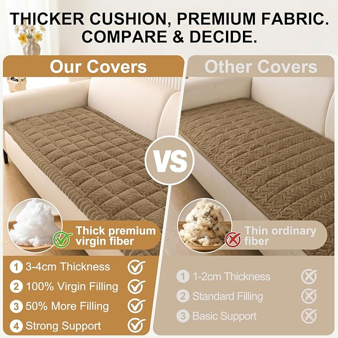 Smiry Couch Cover for Dogs, Non Slip Fuzzy Pet Sofa Covers Washable | Sofa Slipcovers for 2-3 Cushion Couch, Soft Thick Furniture Protector for Cats Dogs, Against Fur, Dirt, Scratch (35.4"x63") - Image 5