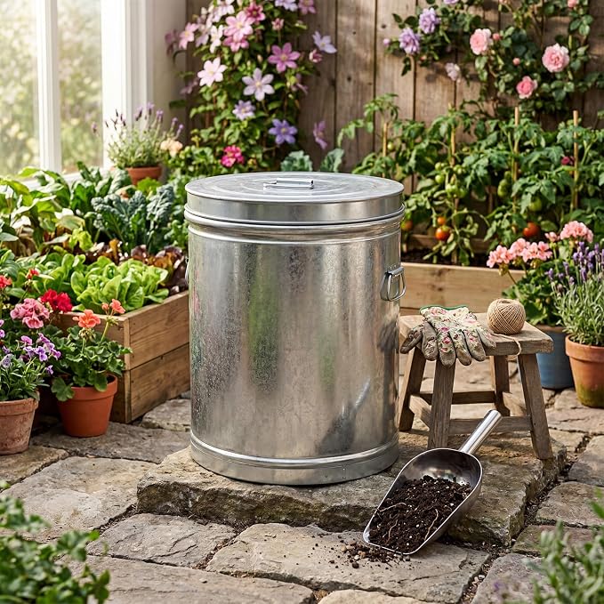 6.5 Gallon Metal Pet Food Storage Container Set with Stainless Steel Bucket, Scoop and Bowl, 30 Lbs Large Metal Dog Food Bin with Airtight Lid Suitable for Dog Cat Chicken Pet - Image 6