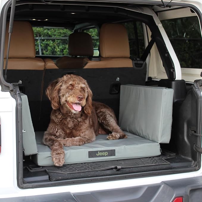 Jeep Travel Cargo Foldable Dog Bed for Pets (Shadow Gray) Pressure Relieving Comfort Foam Base – Gifts Owners (Folded 30 x 25 inch - Large) - Image 2