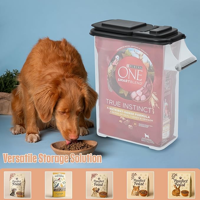 Buddeez Pet Food Storage Containers - Capacity Dog Food Storage Container, Cat Food Container, Bird Seed Storage Container, with Durable EZ Grip Handle, EZ Flip Lid & Scoop (2 Pack) 16 QT/16 LB - Image 2