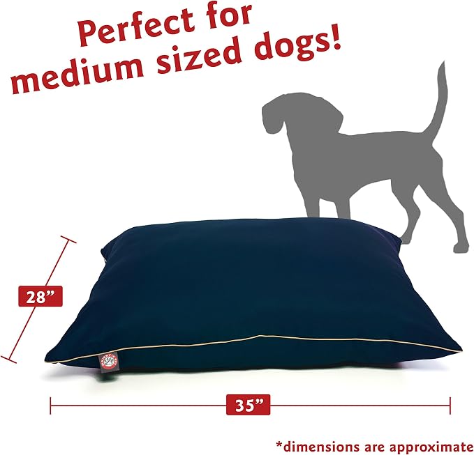 Majestic Pet Rectangle Medium Dog Bed Washable – Non Slip Comfy Pet Bed – Super Value Crate Pet Pillow – Puppy Kennel for Sleeping - Medium Breed 35 x 28 Inch – Solid Blue - Image 2