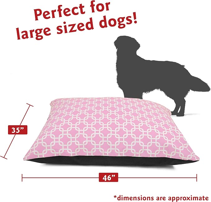Majestic Pet Rectangle Large Dog Bed Washable – Non Slip Comfy Pet Bed – Dog Crate Bed Super Value Pillow Dog Bed – Dog Kennel Bed for Sleeping - Dog Bed Large Breed 46 x 35 Inch – Links Pink - Image 2