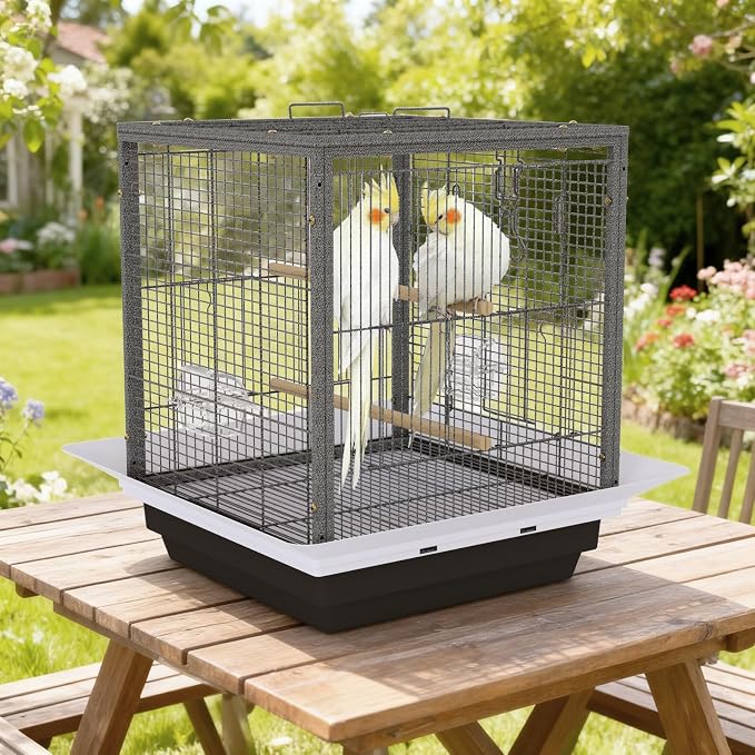 Garvee Small Bird Cage with Playground Stand, 20 Inch High Travel Bird Cage for Parrot, Parrot Carrier for Parakeet, Cockatiels, Budgies Medium Small Sized Birds - Image 7