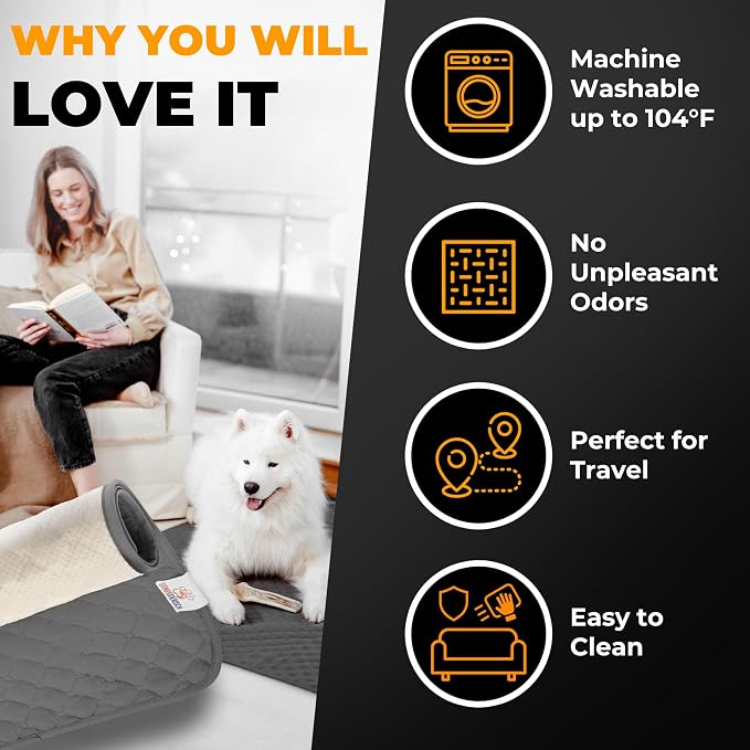 Waterproof Dog Blanket for Couch – Pet Hair Resistant Sofa Protector - Non Slip Dog Couch Cover - Washable Waterproof Pet Blanket for Sofa Bed Car - Reversible Dog Blanket for Couch Protection - Image 5