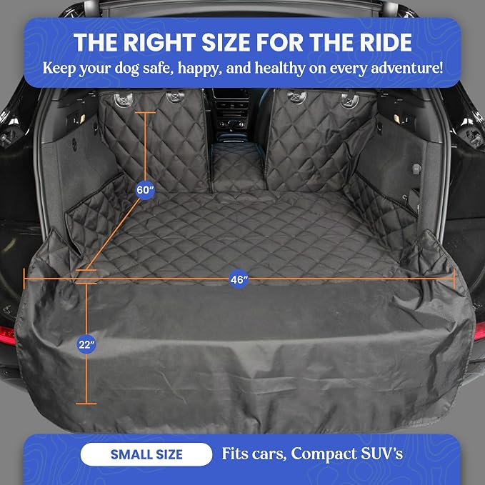 4Knines Split Cargo Liner for SUV – For Dogs & Pets, Heavy-Duty, Waterproof Trunk Mat & Cargo Cover – Fits 60/40 Split Bench & Armrest Pass-Through – Machine Washable, Non-Slip, Durable (Small, Black) - Image 5